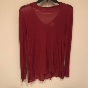 Red top with back cutout